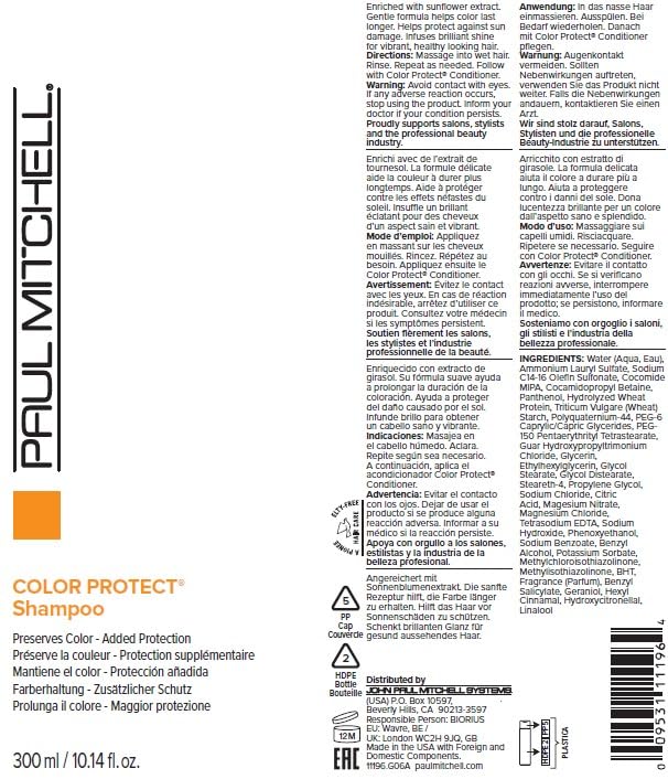 Parfum frais d’agrumes du Paul Mitchell Color Protect Shampoo pour une expérience quotidienne.