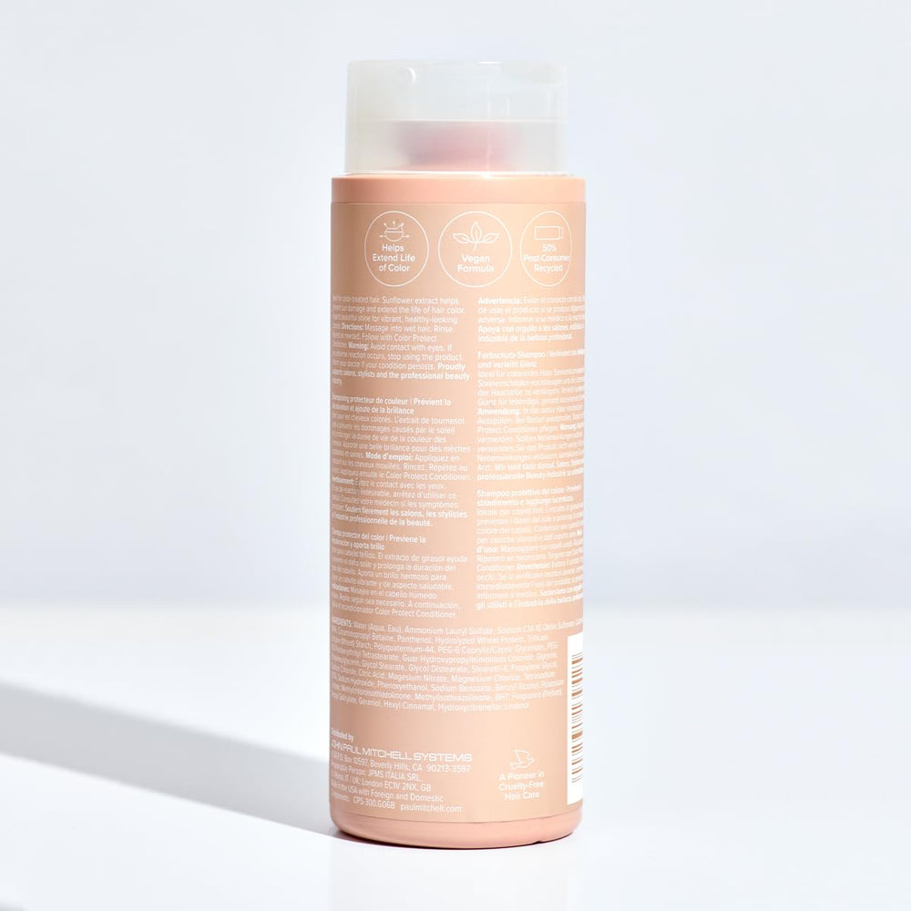 Paul Mitchell Color Protect Shampoo, utilisation quotidienne pour cheveux colorés et couleur durable.