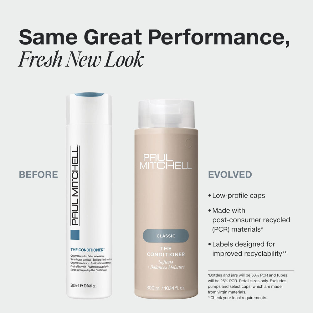 Paul Mitchell Soin Sans Rinçage Classique – démonstration avant/après texture plus lisse.