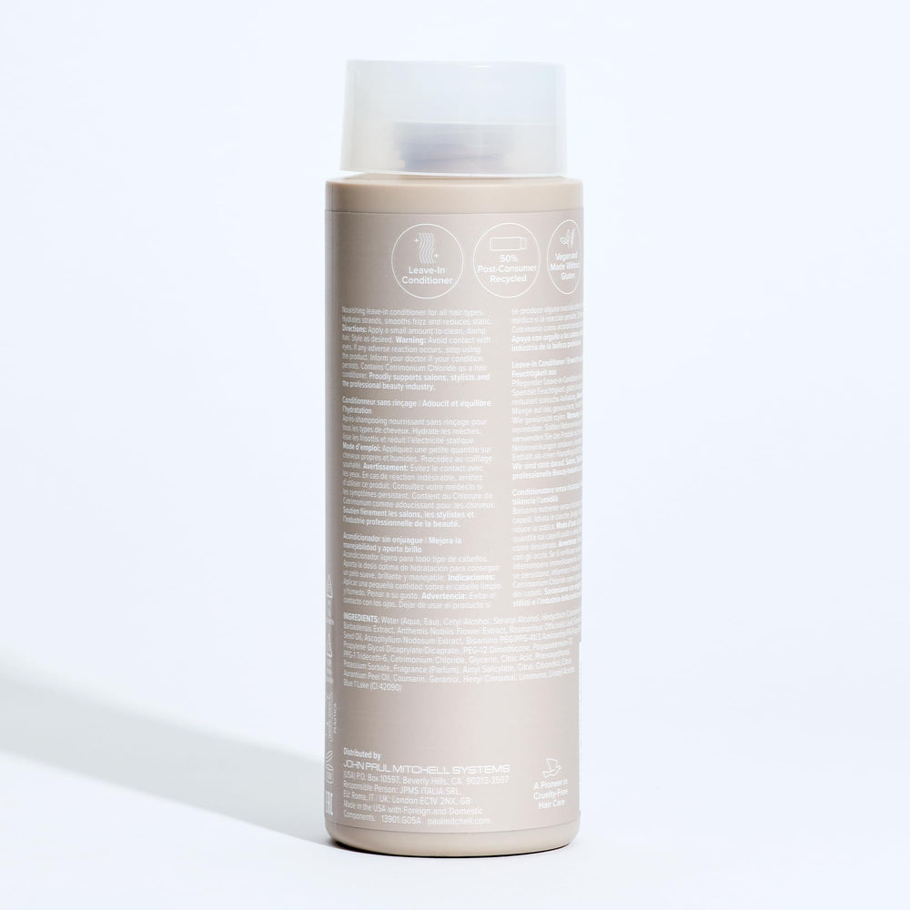 Mode d’utilisation du soin sans rinçage pour tous les cheveux.