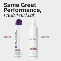 Paul Mitchell Extra-Body Hairspray – pulvérisateur pour application rapide sans résidu.