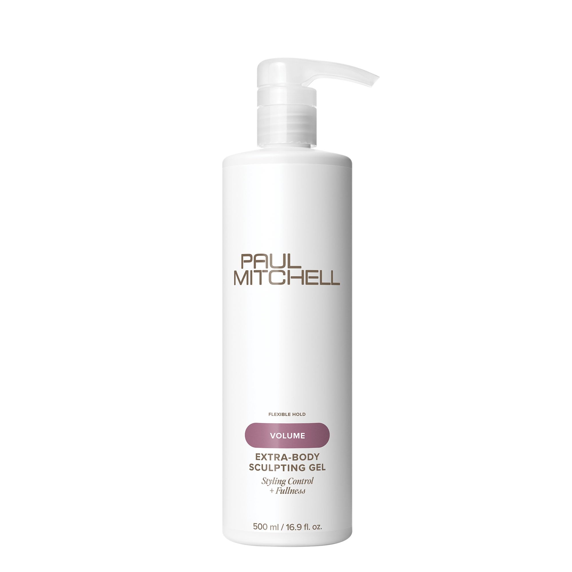 Paul Mitchell Extra-Body Sculpting Gel — bouteille illustrant le volume et le contrôle