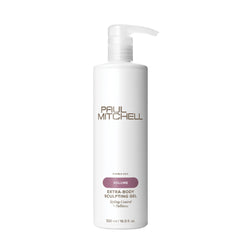 Paul Mitchell Extra-Body Sculpting Gel — bouteille illustrant le volume et le contrôle