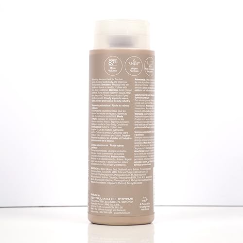 Paul Mitchell Extra-Body Shampoo, volume visible après rinçage.