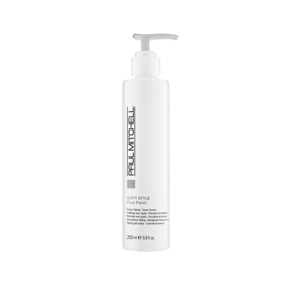 Paul Mitchell Fast Form Crème-Gel – bouteille-pompe pour une application rapide et pratique.