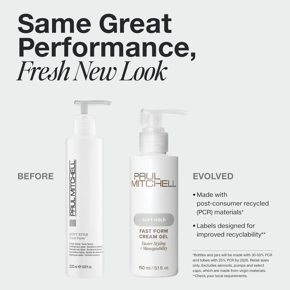 Paul Mitchell Fast Form Crème-Gel – texture-douce pour une tenue légère et contrôlée.