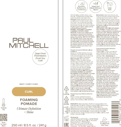Paul Mitchell Foaming Pomade - emballage PCR et durabilité améliorée.