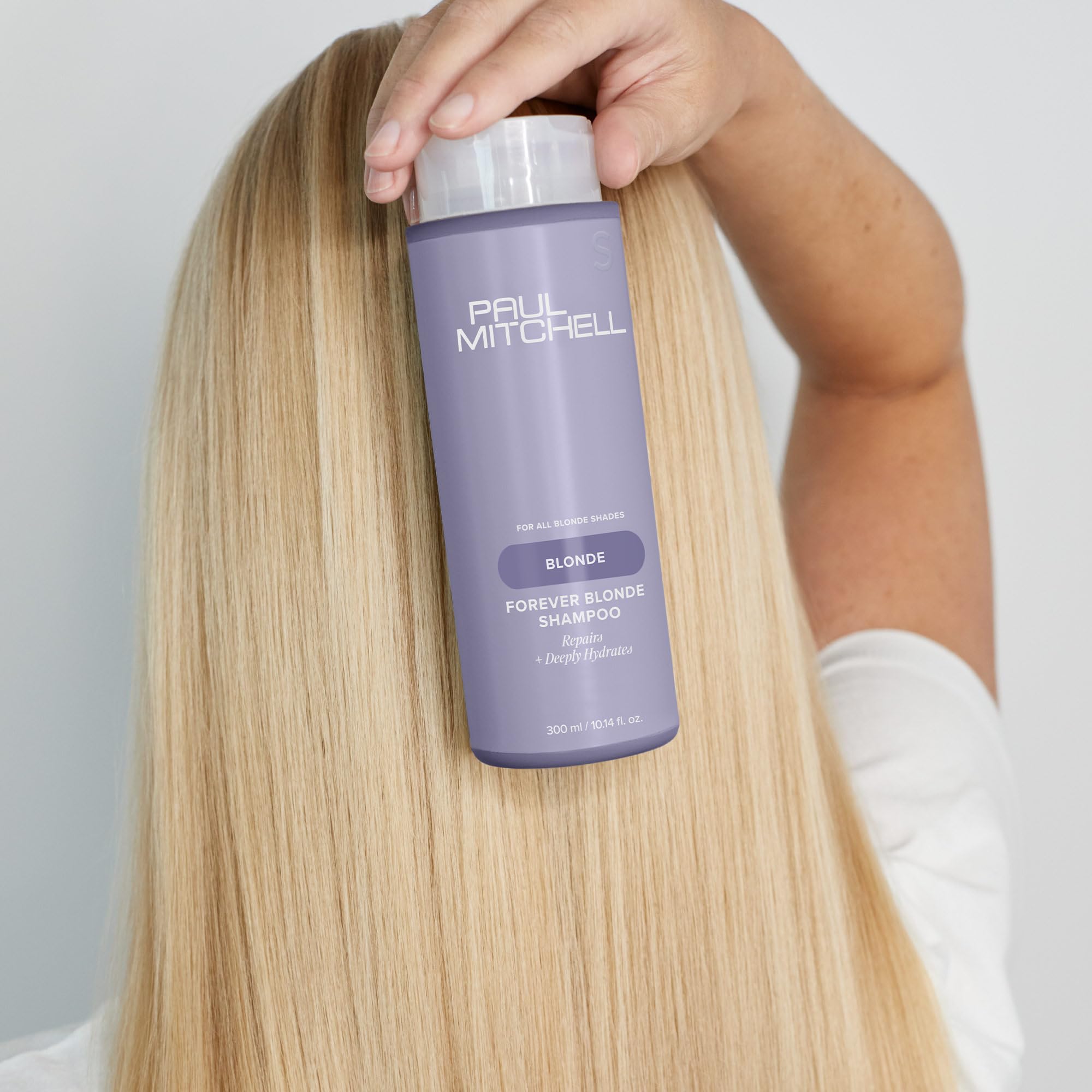 Paul Mitchell Forever Blonde Shampoo – cheveux blonds lumineux et revitalisés après lavage.