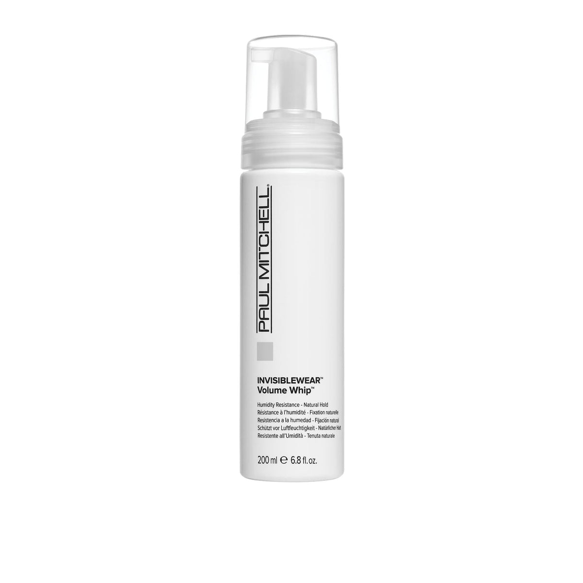 Paul Mitchell Invisiblewear Extra Body Whip : bouteille élégante pour volume aérien et tenue légère.