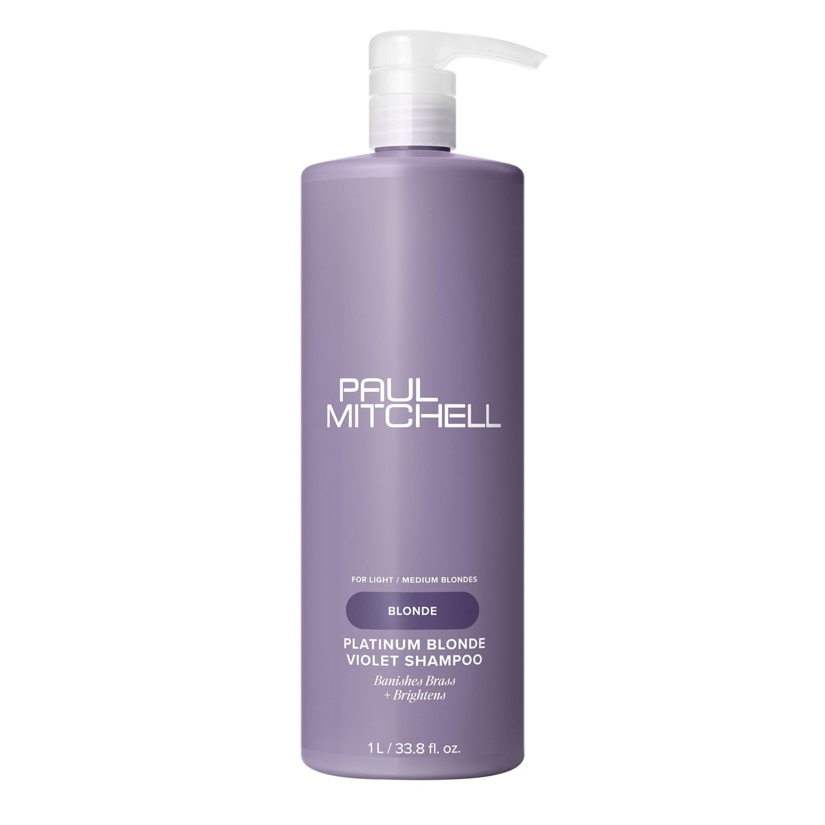 Shampooing violet Paul Mitchell, bouteille: élimine les tons bruns et ravive les blondes.