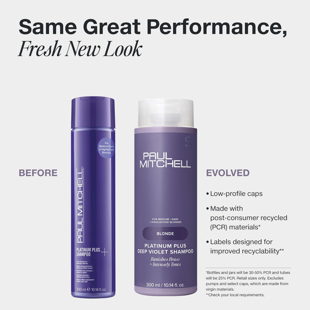 Focus sur la teinte violette de Paul Mitchell Platinum Plus Deep Violet pour corriger le jaunissement