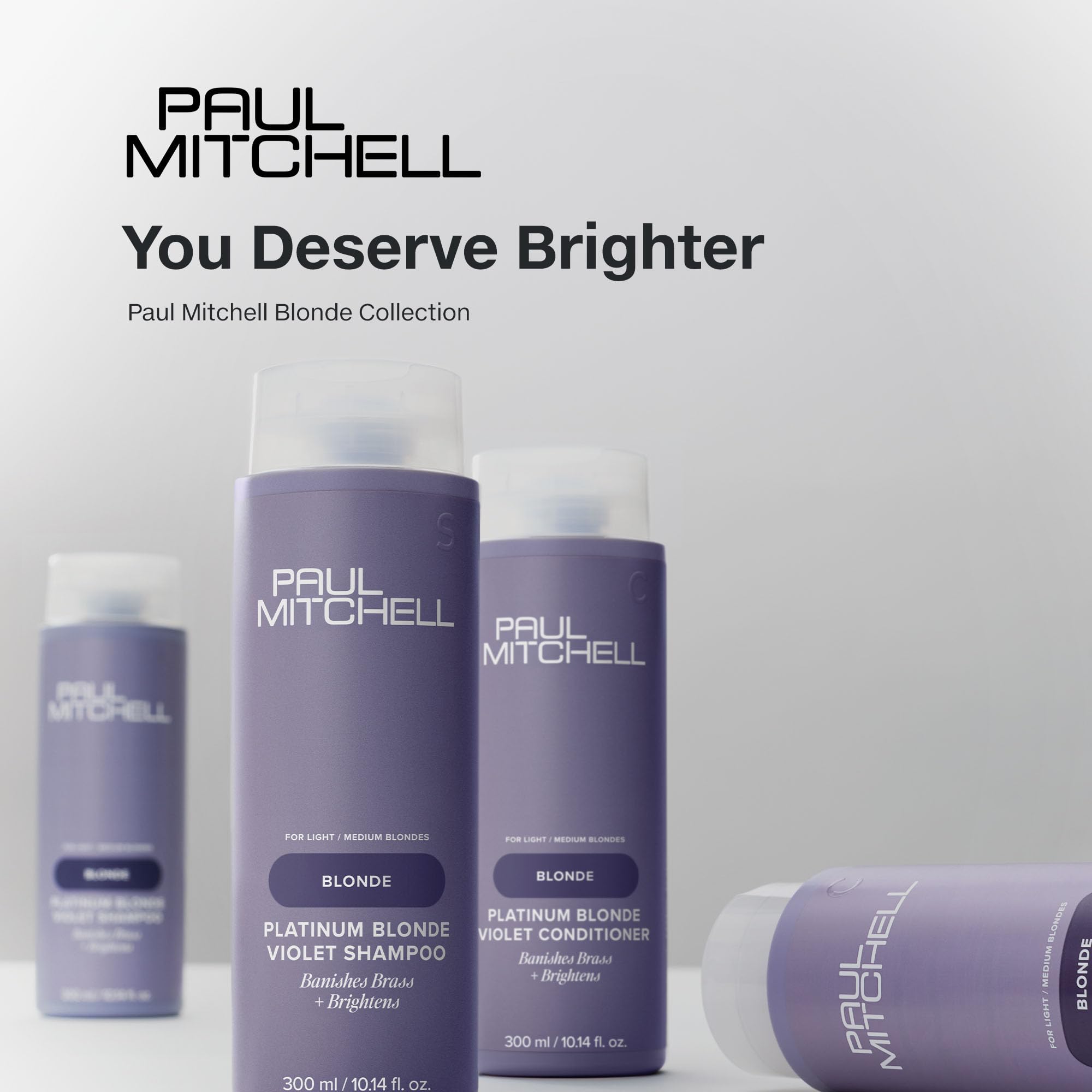 Parfum concombre-melon frais pendant l’utilisation de Paul Mitchell Platinum Plus Deep Violet