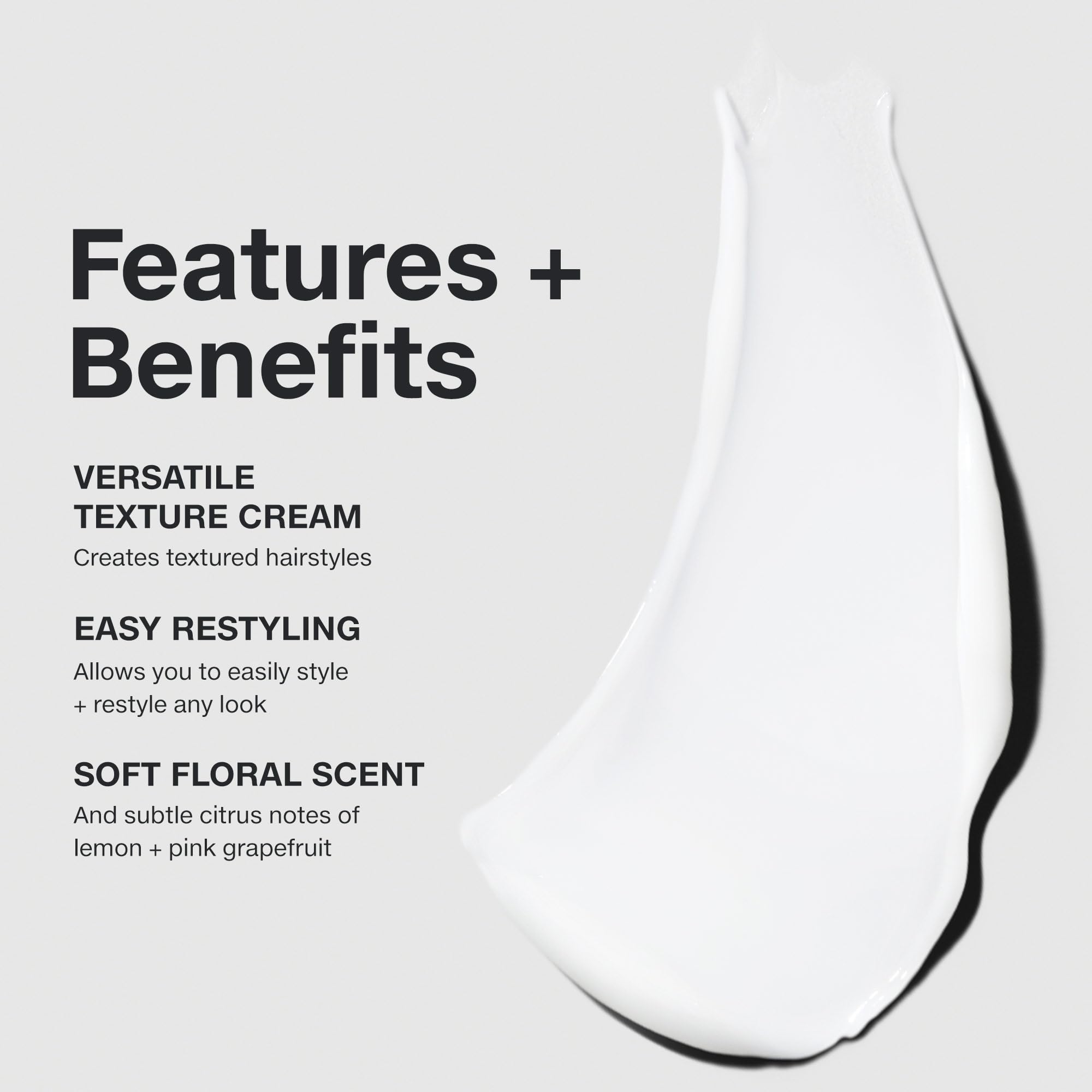 Paul Mitchell Re-Works texture avant/après montrant un look flexible et durable.