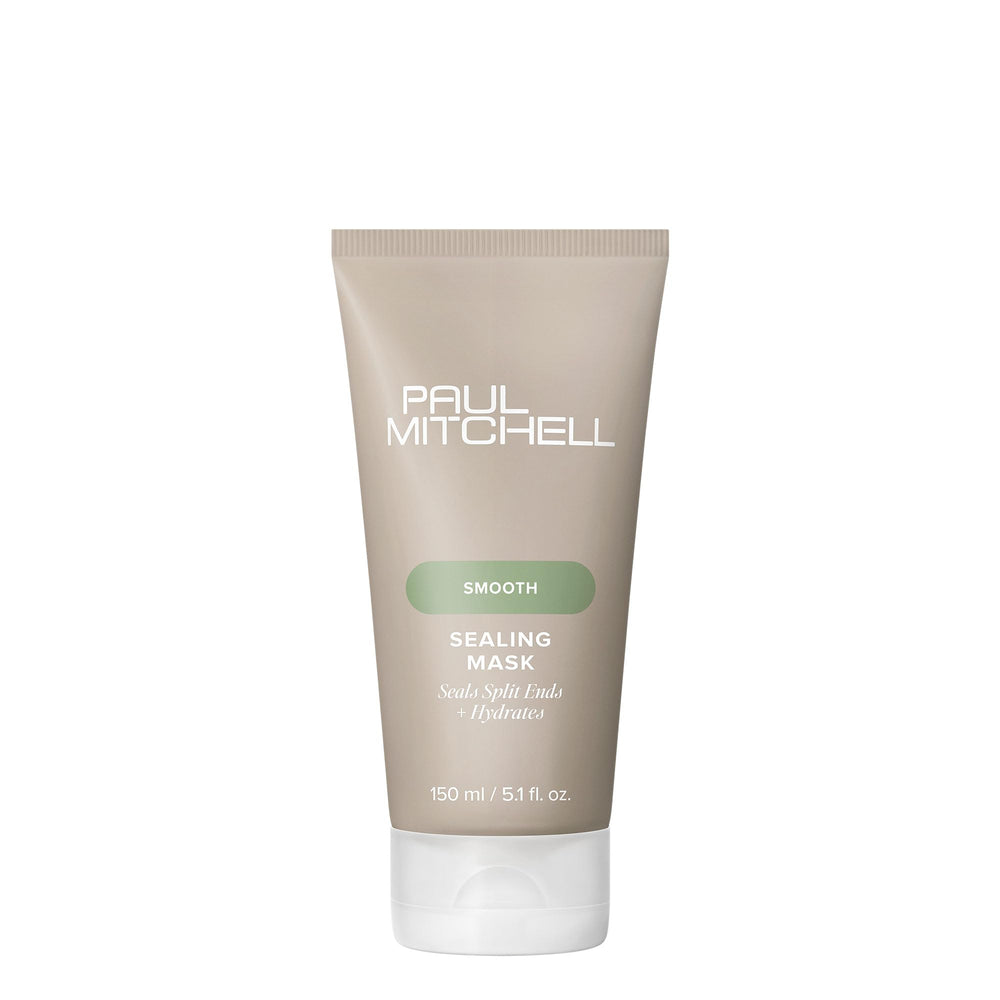 Paul Mitchell Sealing Mask bouteille et étiquette, hydratation accrue pour cheveux lisses.