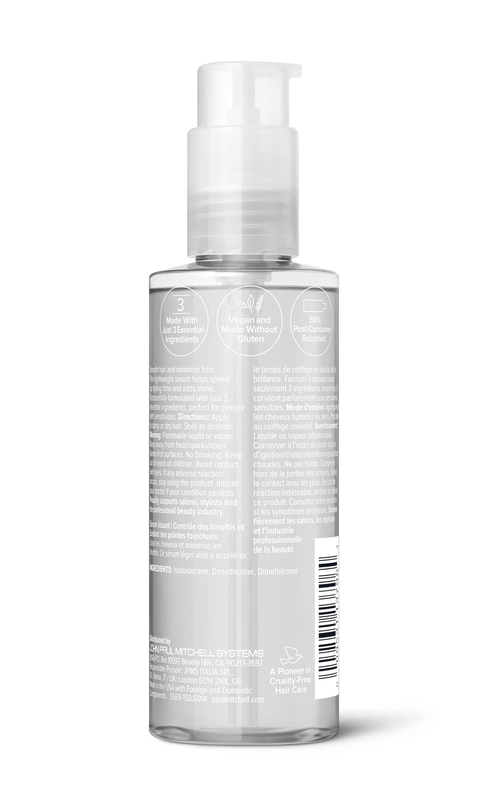 Paul Mitchell sérum testé dermatologiquement pour peaux sensibles.