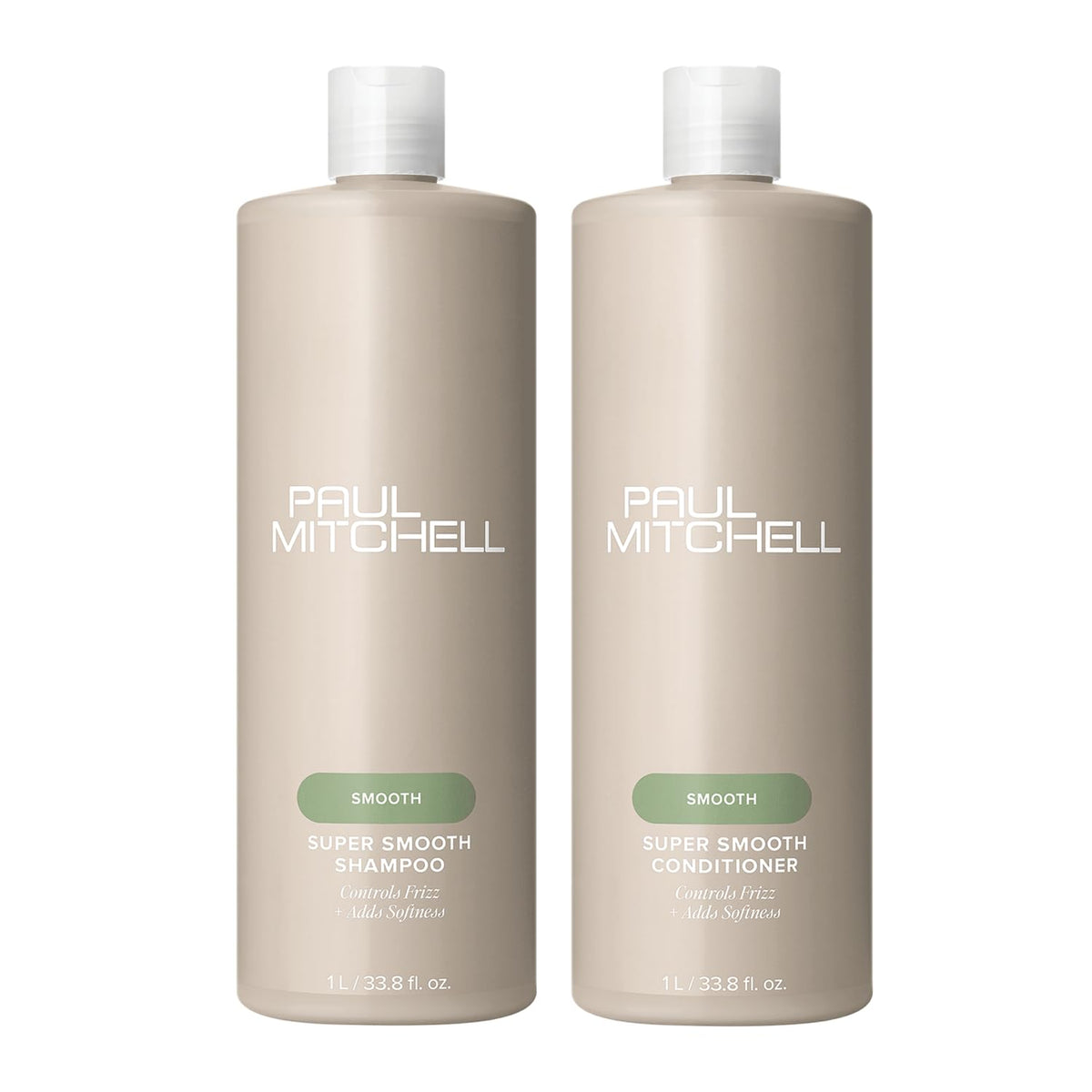 Shampoing lissant Paul Mitchell, bouteille lumineuse, discipline les cheveux rebelles et facilite le démêlage.