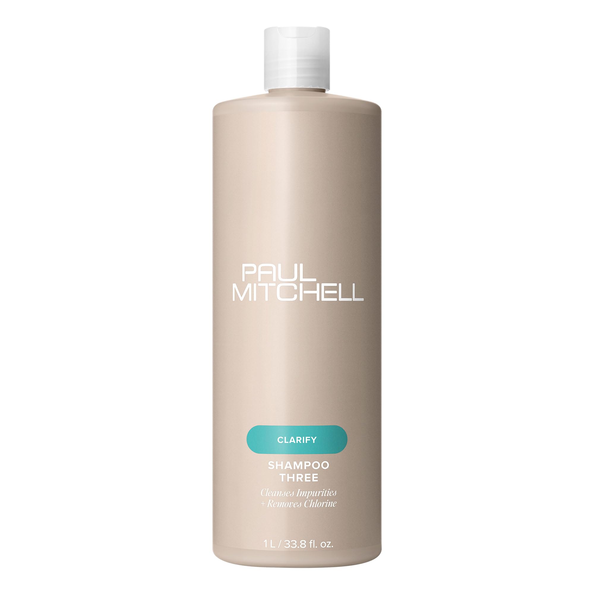 Paul Mitchell Shampoo Three élimine le chlore pour cheveux propres après baignade