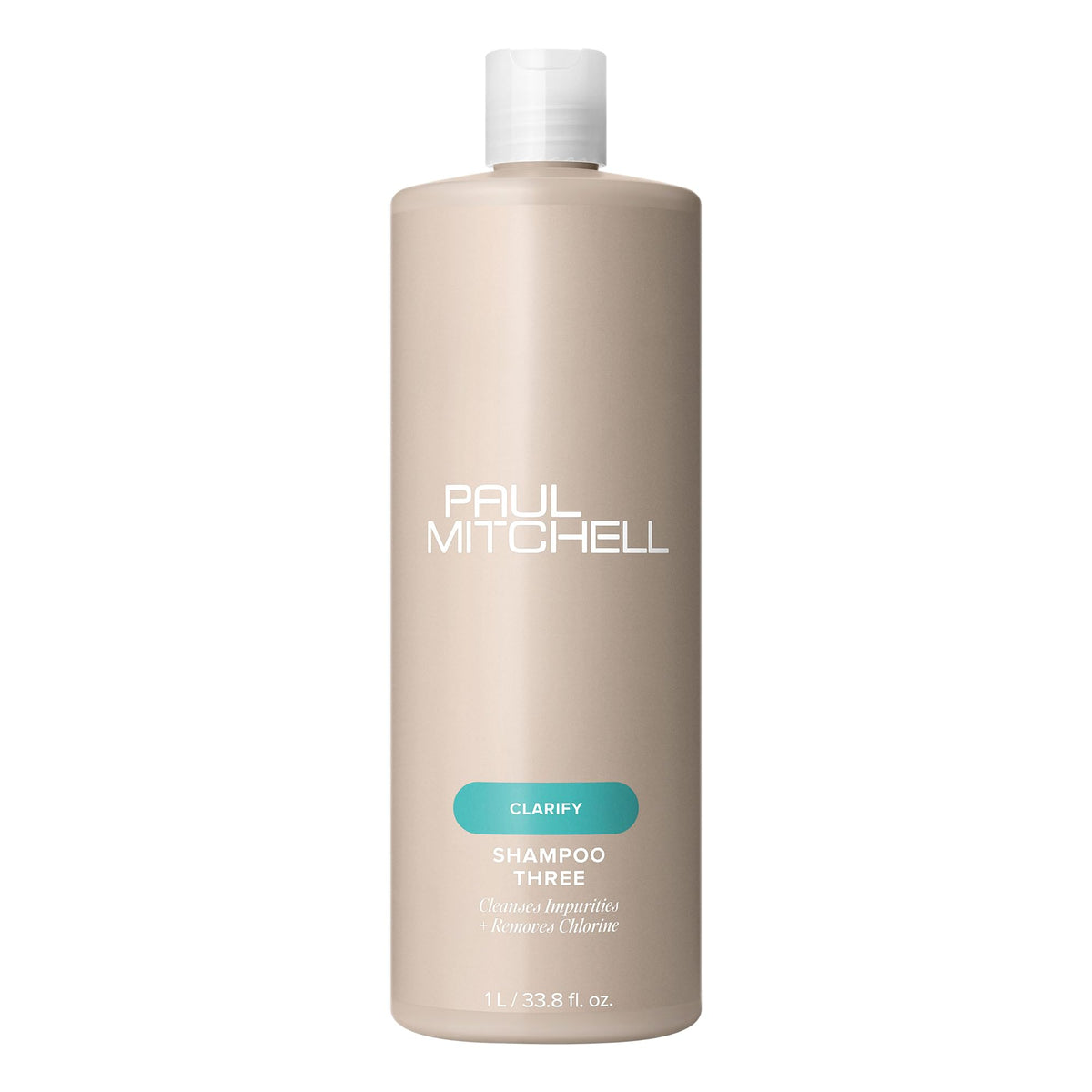 Paul Mitchell Shampoo Three élimine le chlore pour cheveux propres après baignade