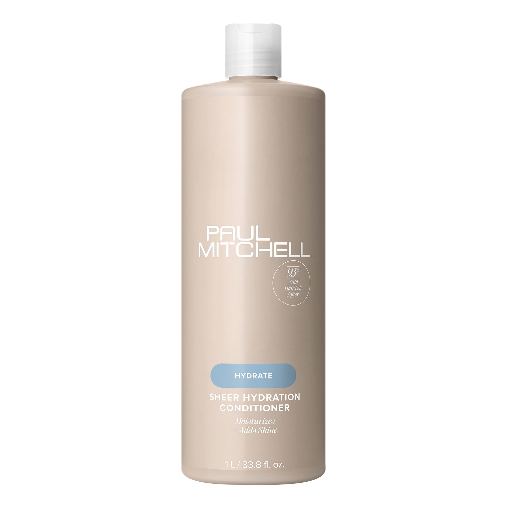 Bouteille Paul Mitchell Sheer Hydration pour hydrater les cheveux secs.