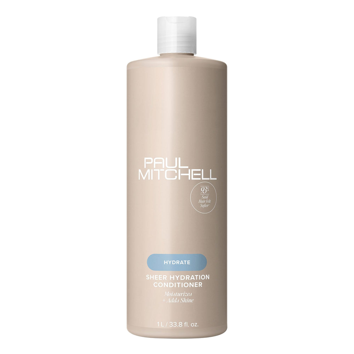 Bouteille Paul Mitchell Sheer Hydration pour hydrater les cheveux secs.