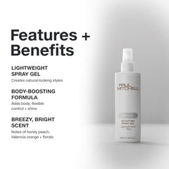 Paul Mitchell Soft Sculpting Spray Gel – boucles définies avec mouvement naturel.