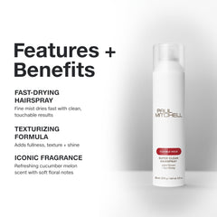 Paul Mitchell Super Clean texture sur cheveux met en valeur corps et brillance.