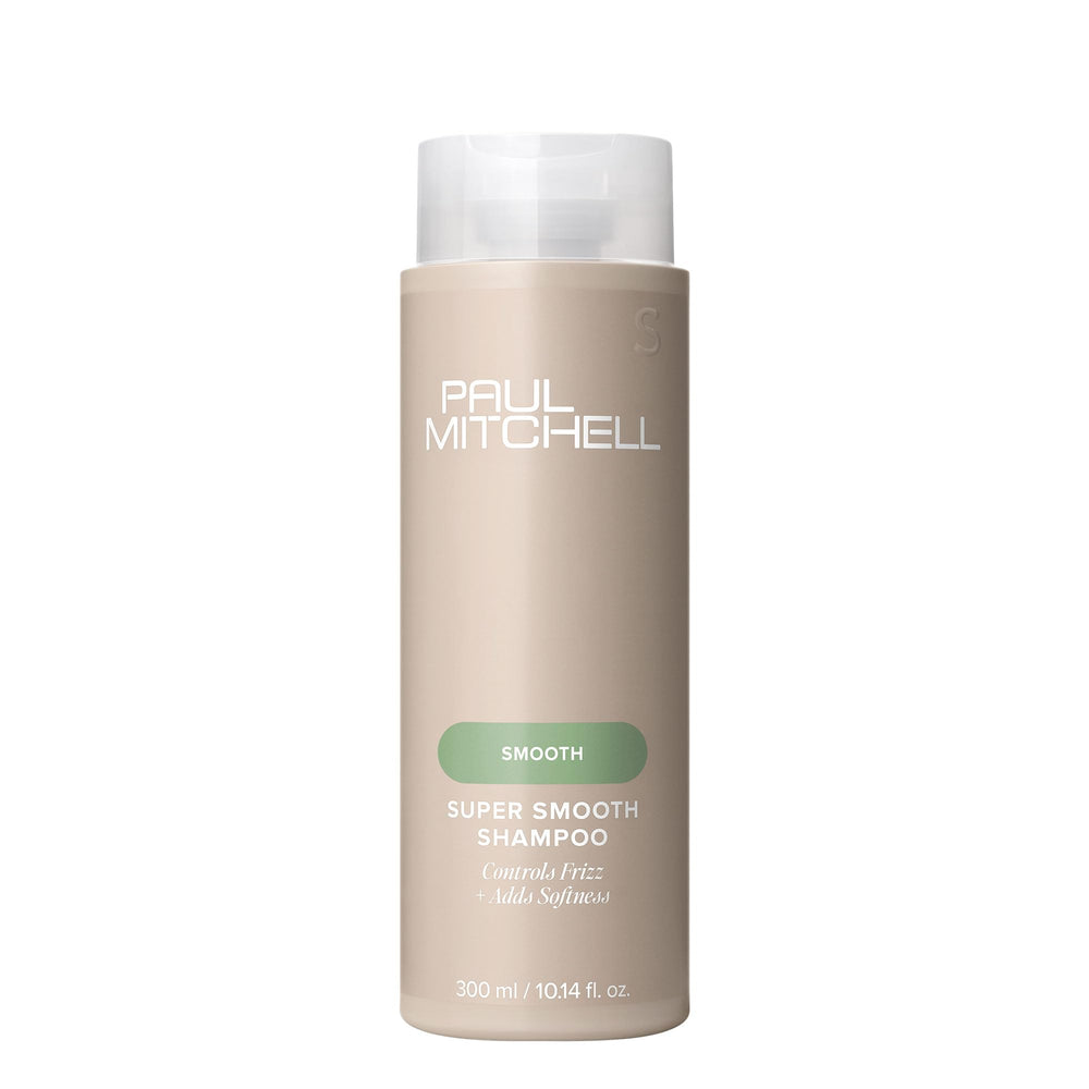 Paul Mitchell Shampoing Super Smooth — bouteille visible, douceur et lavage doux.