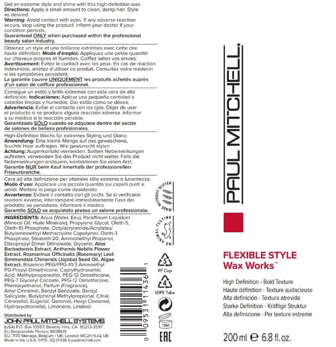 Paul Mitchell Wax Works: convient à tous types de cheveux pour résultats polyvalents.