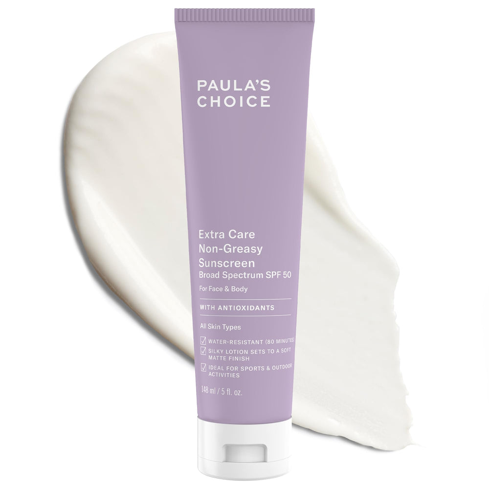 Paula's Choice, bouteille solaire Extracare, protection SPF50 pour visage et corps.