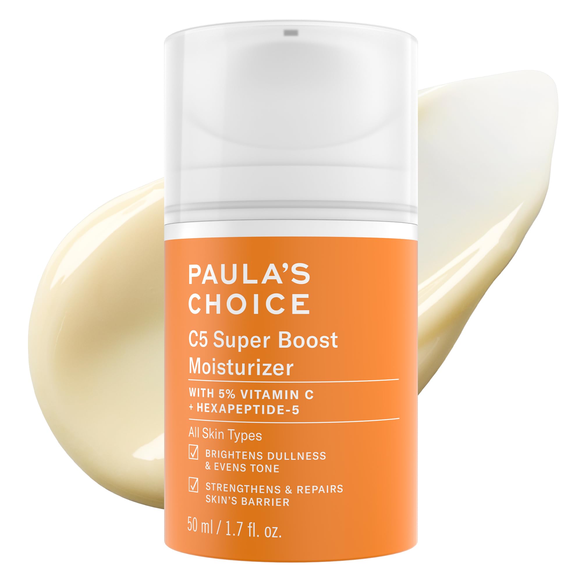 Paula's Choice C5 Super Boost – crème visage en flacon opaque pour hydratation durable.