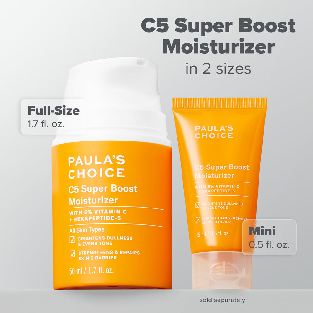 Packaging opaque et protecteur utilisé par Paula's Choice C5 Super Boost.