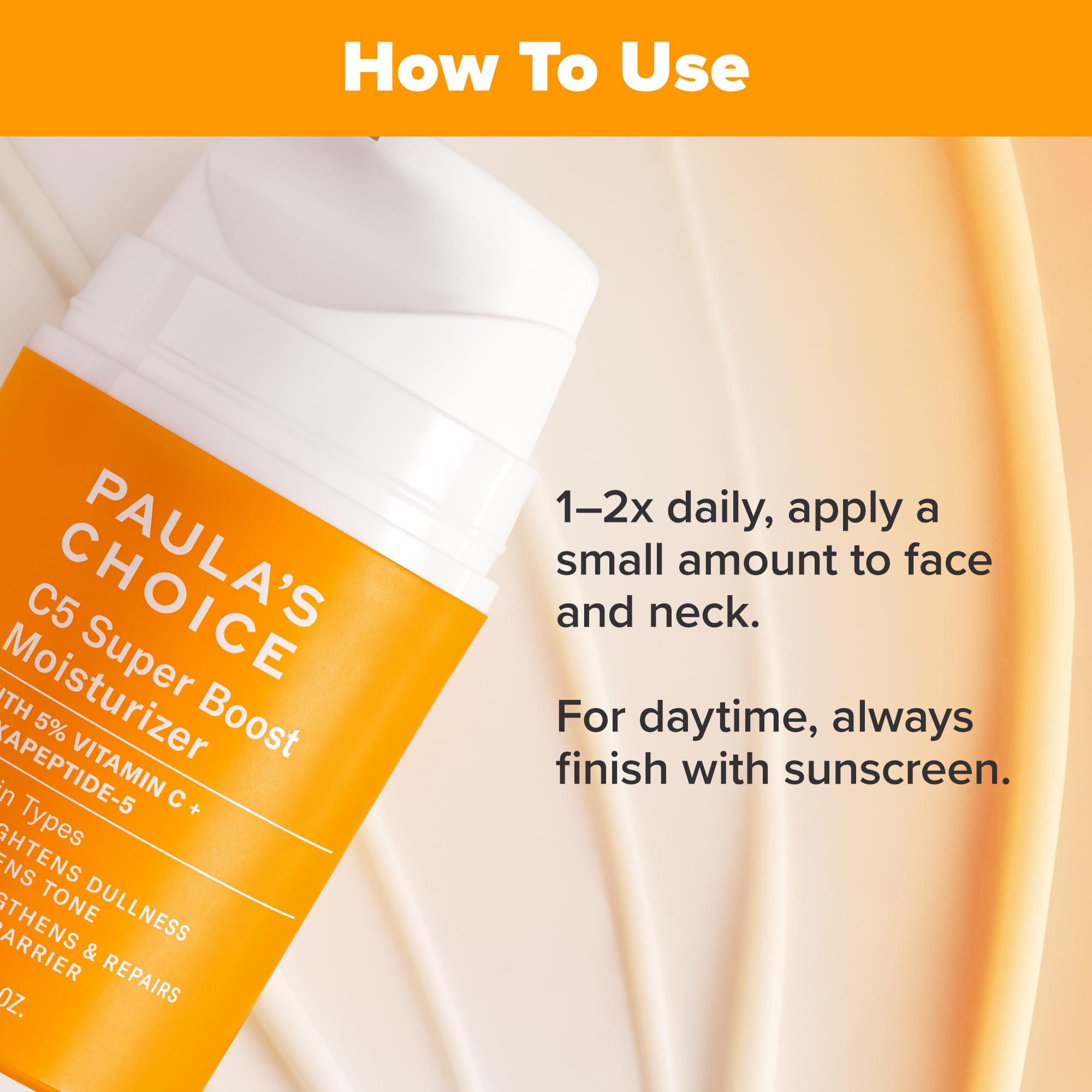 Texture crème légère Paula's Choice C5 Super Boost prête à l'application matinale.