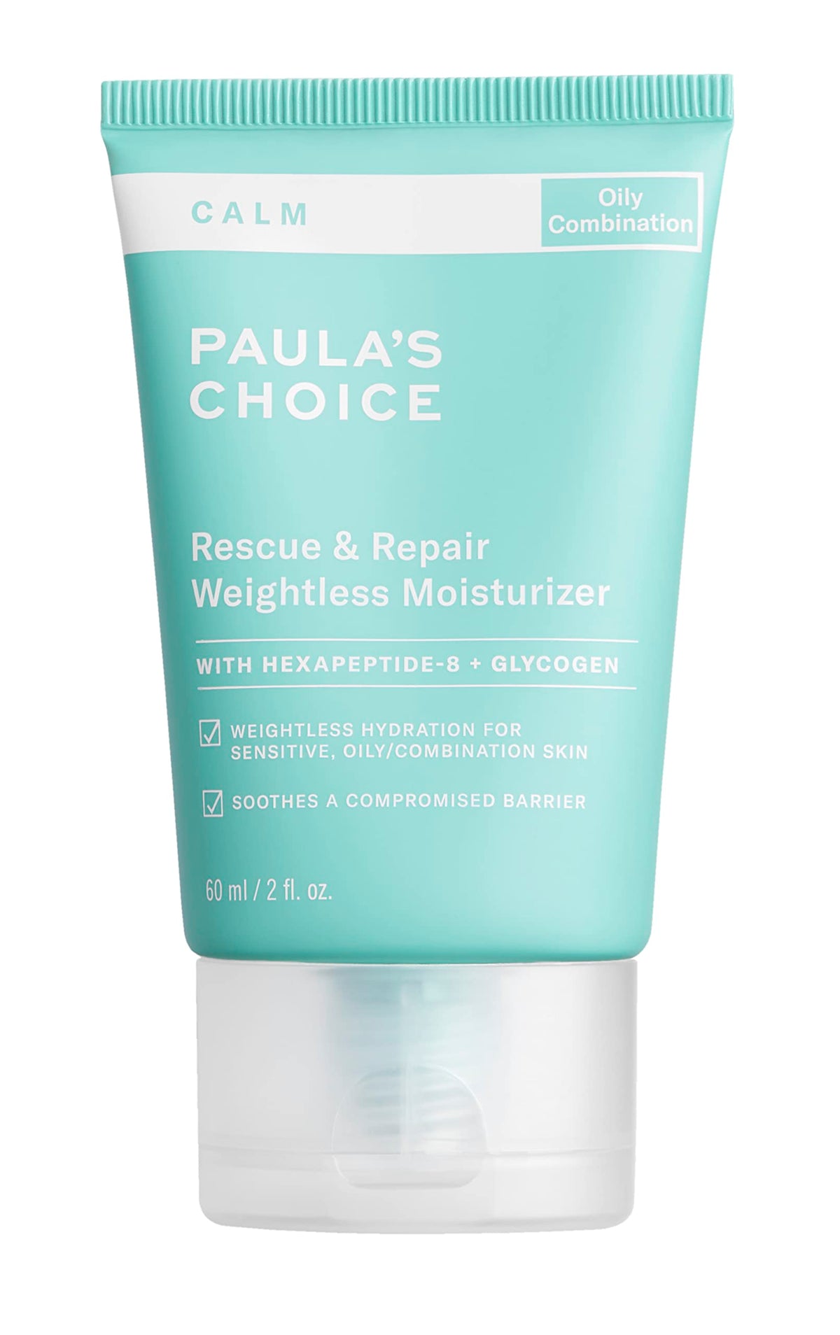 Paula's Choice CALM pompe crème visage — hydratation légère pour peau sensible.
