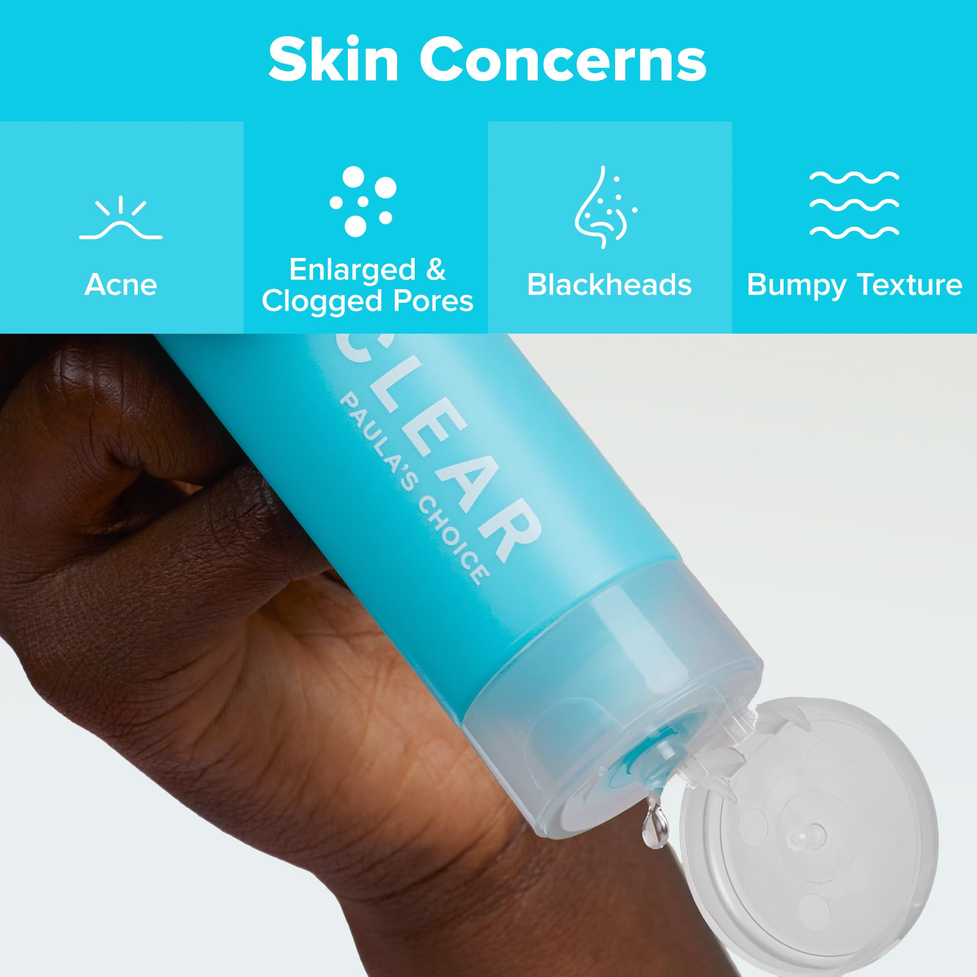 Pores réduits visiblement après l'utilisation du CLEAR.