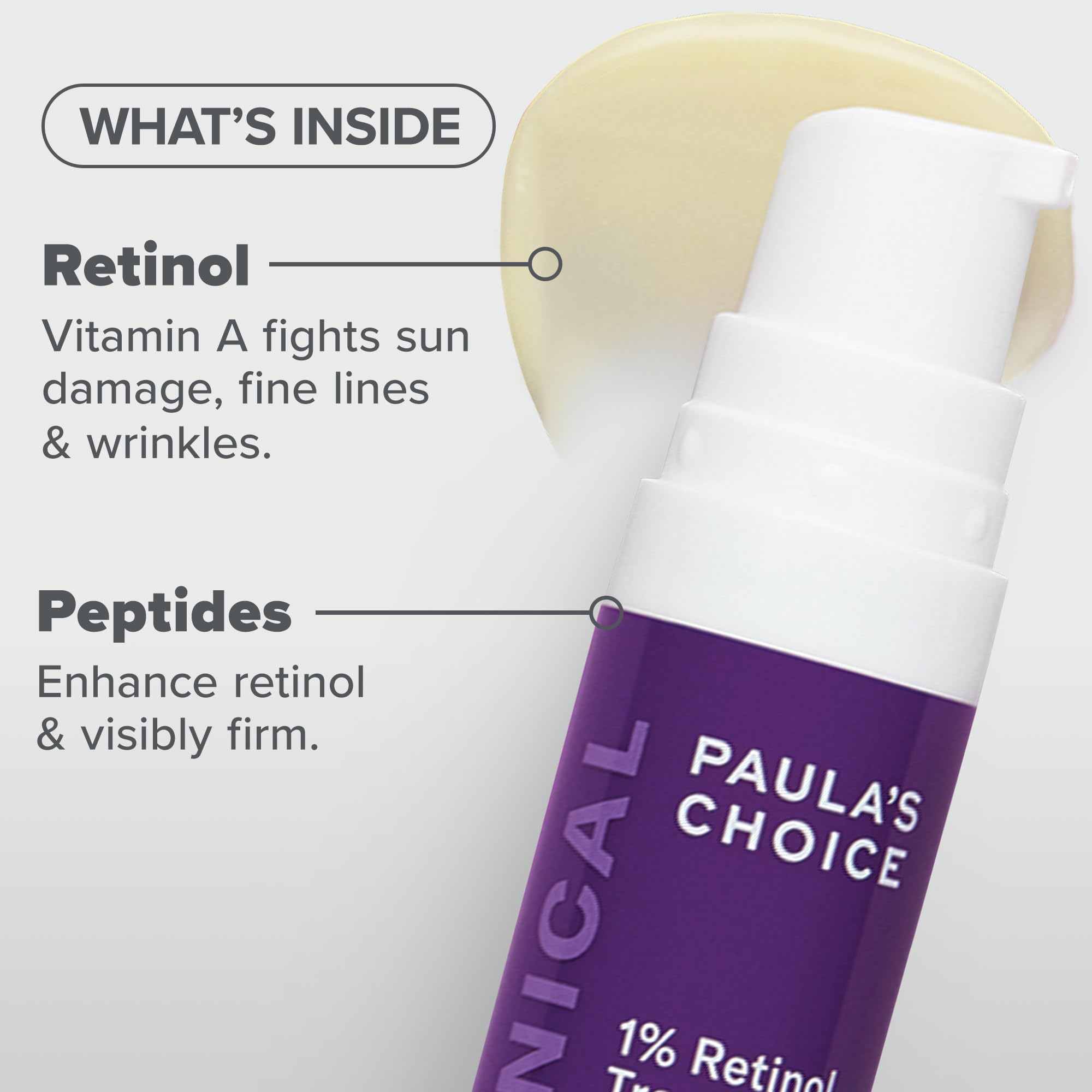 Paula's Choice Clinical 1% Retinol, sans parfum, routine douce pour la peau.