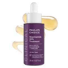 Sérum Paula's Choice Clinical 20% Niacinamide, flacon, aide à resserrer les pores et lisser le teint.