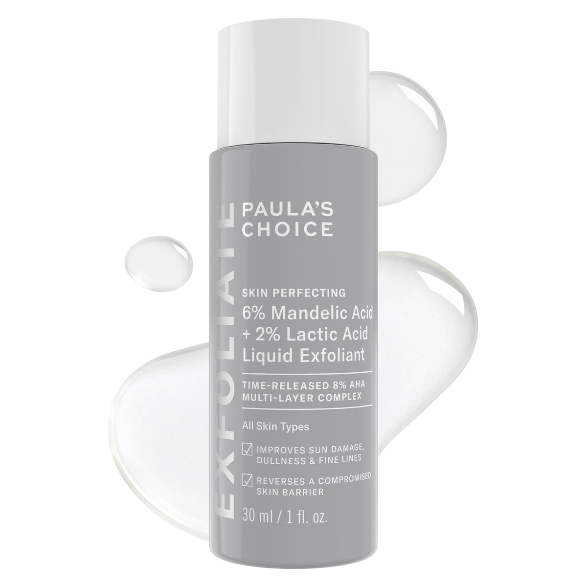 Paula's Choice Exfoliant liquide – bouteille, texture douce pour une peau lumineuse.
