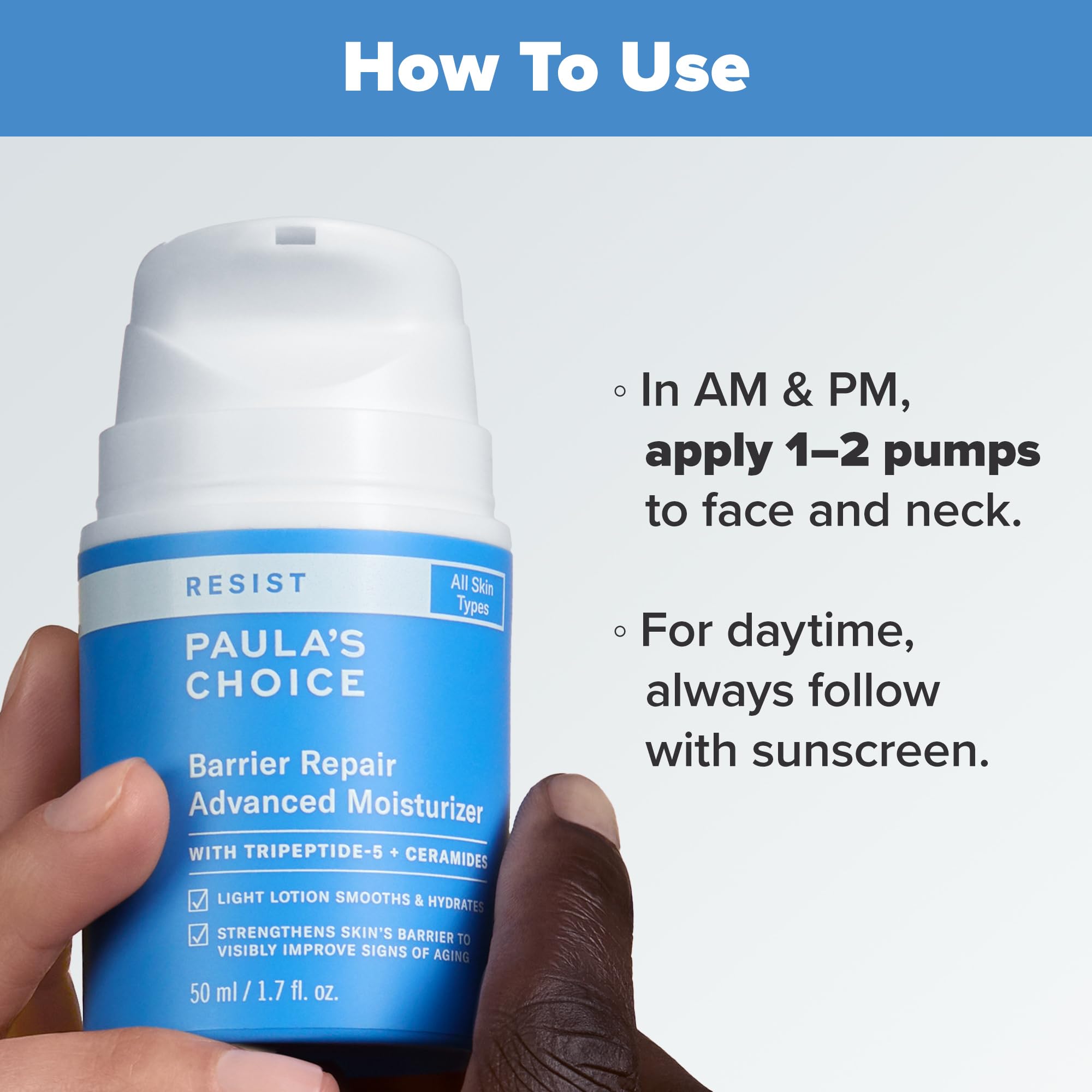 Paula's Choice RESIST Barrier Repair, crème veloutee pour confort quotidien.