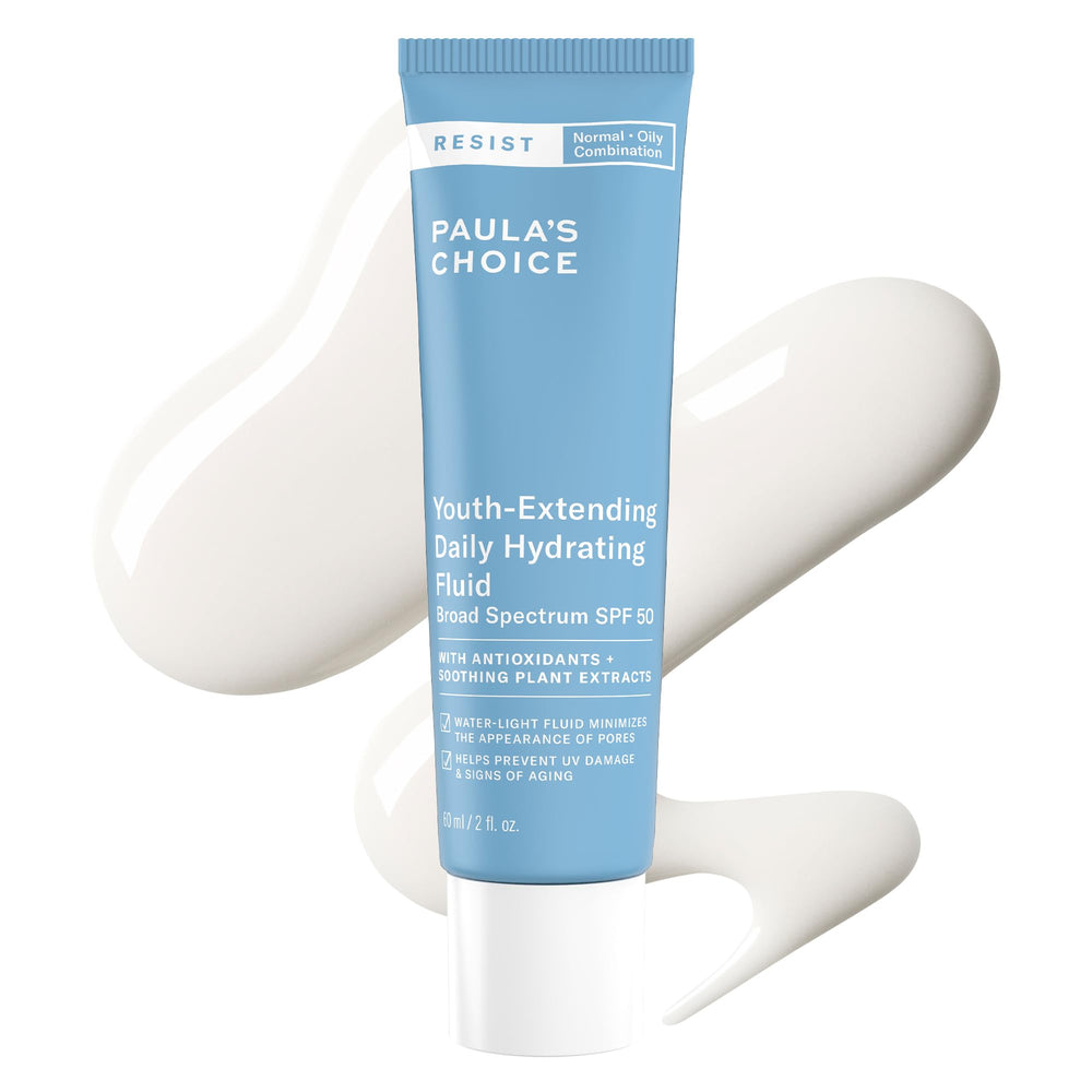 Paula's Choice RESIST fluide hydratant SPF50 – Bouteille pratique pour hydrater et protéger du soleil.