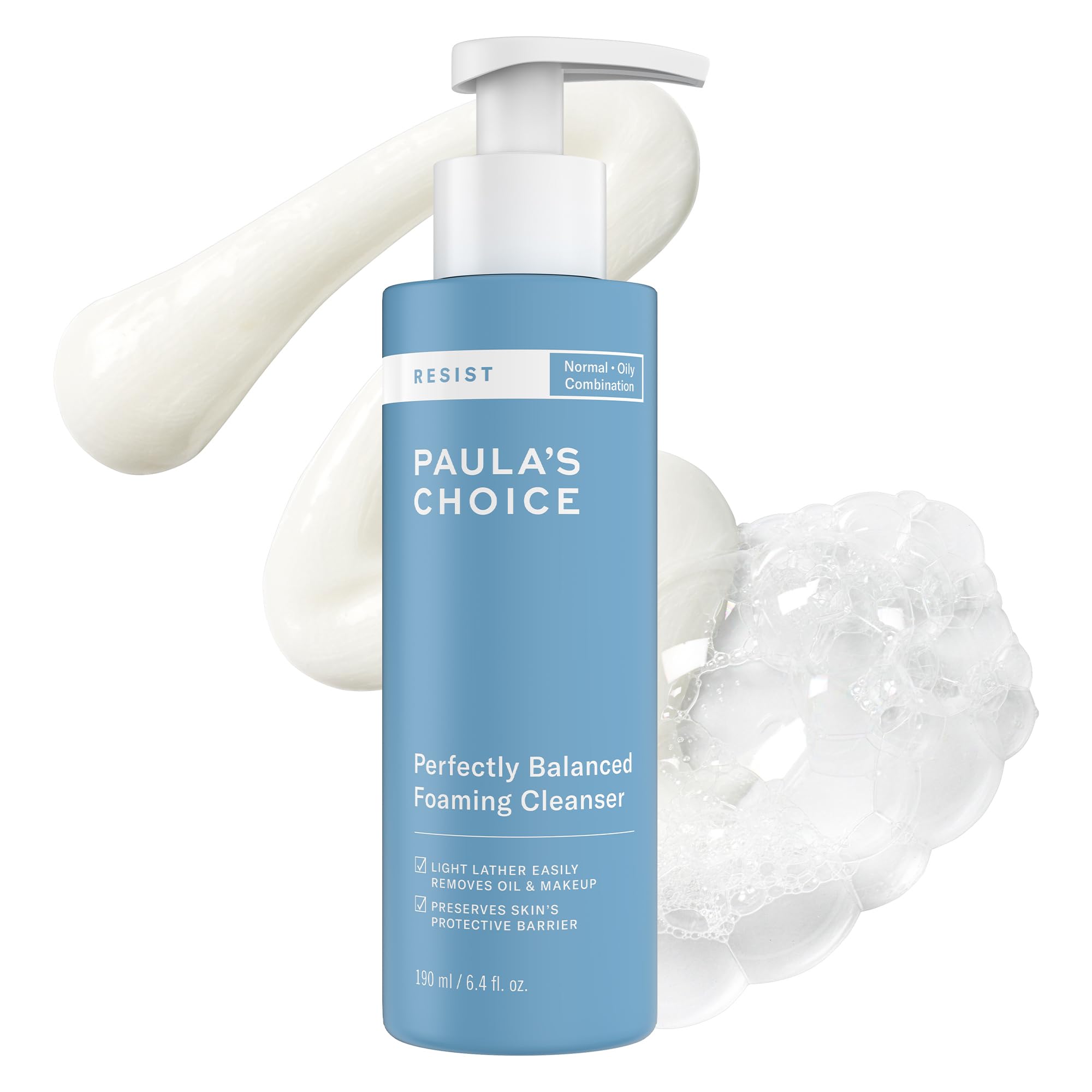 Paula's Choice RESIST nettoyant moussant en flacon, peau propre et équilibrée