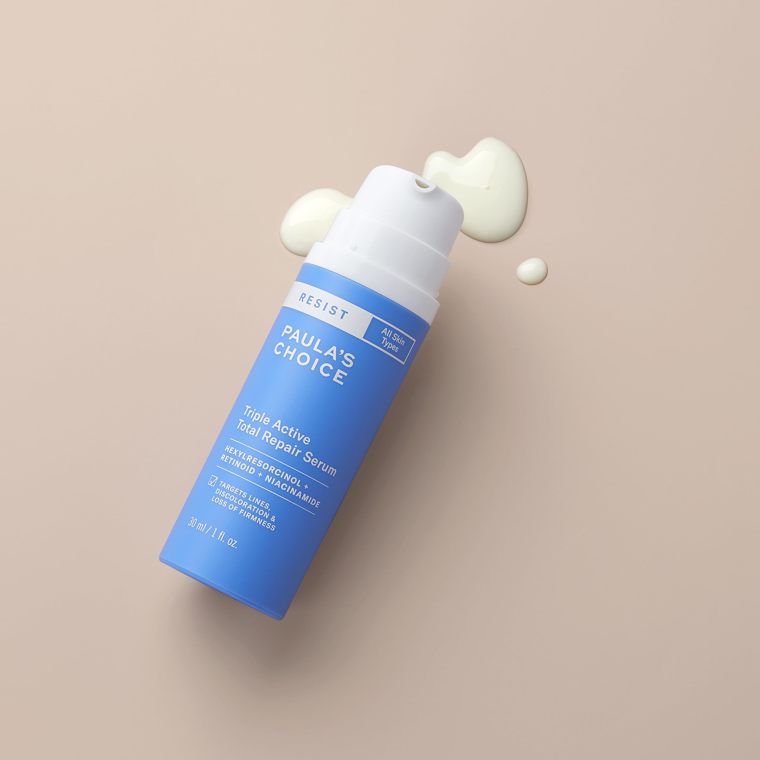 Application matin et soir sur peau propre, efficacité potentielle du Resist Total Repair.