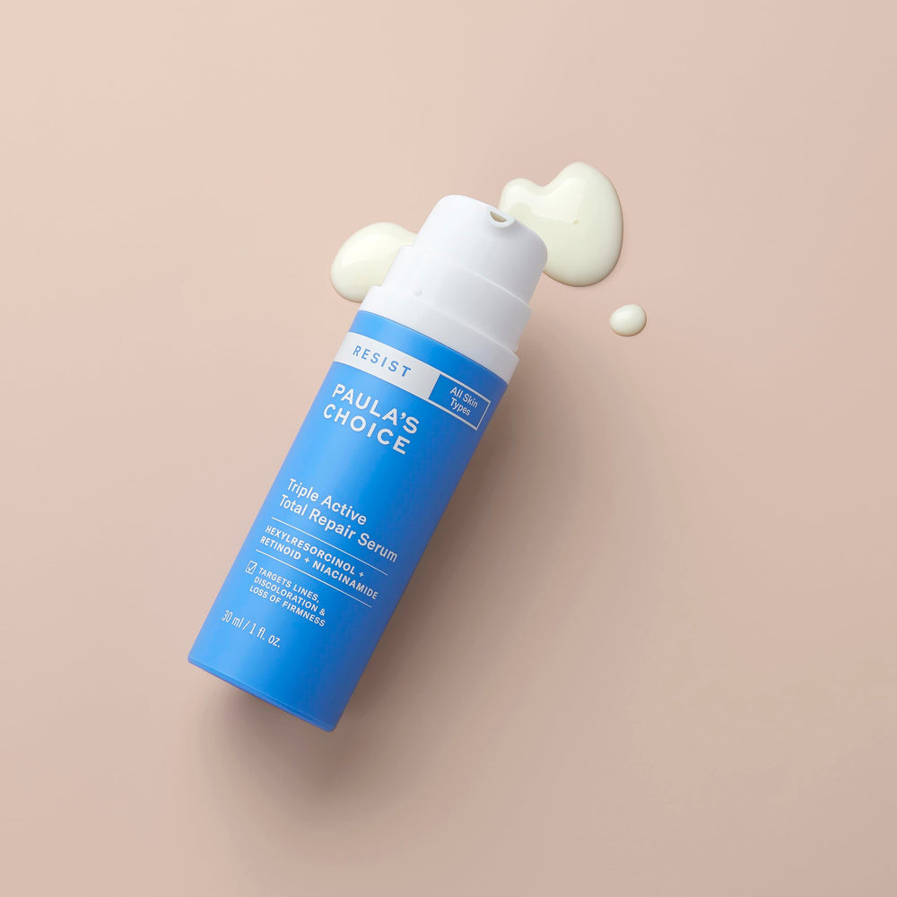 Application matin et soir sur peau propre, efficacité potentielle du Resist Total Repair.