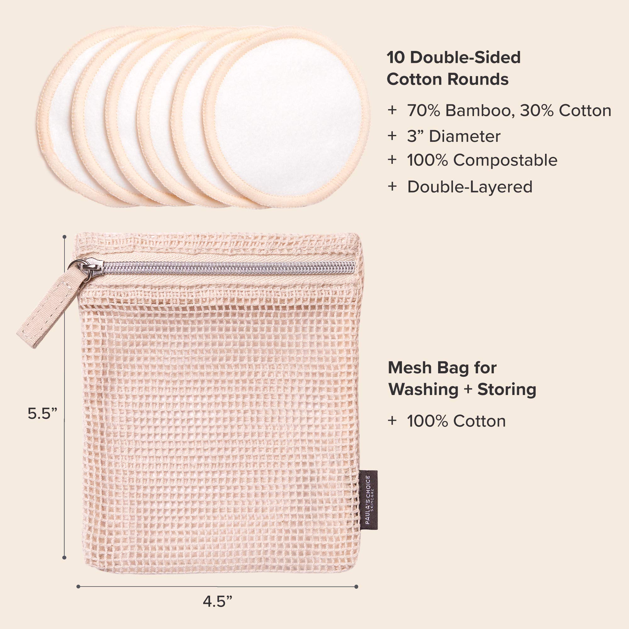 Sac de lavage zippé Paula's Choice pour rangement et lavage faciles.