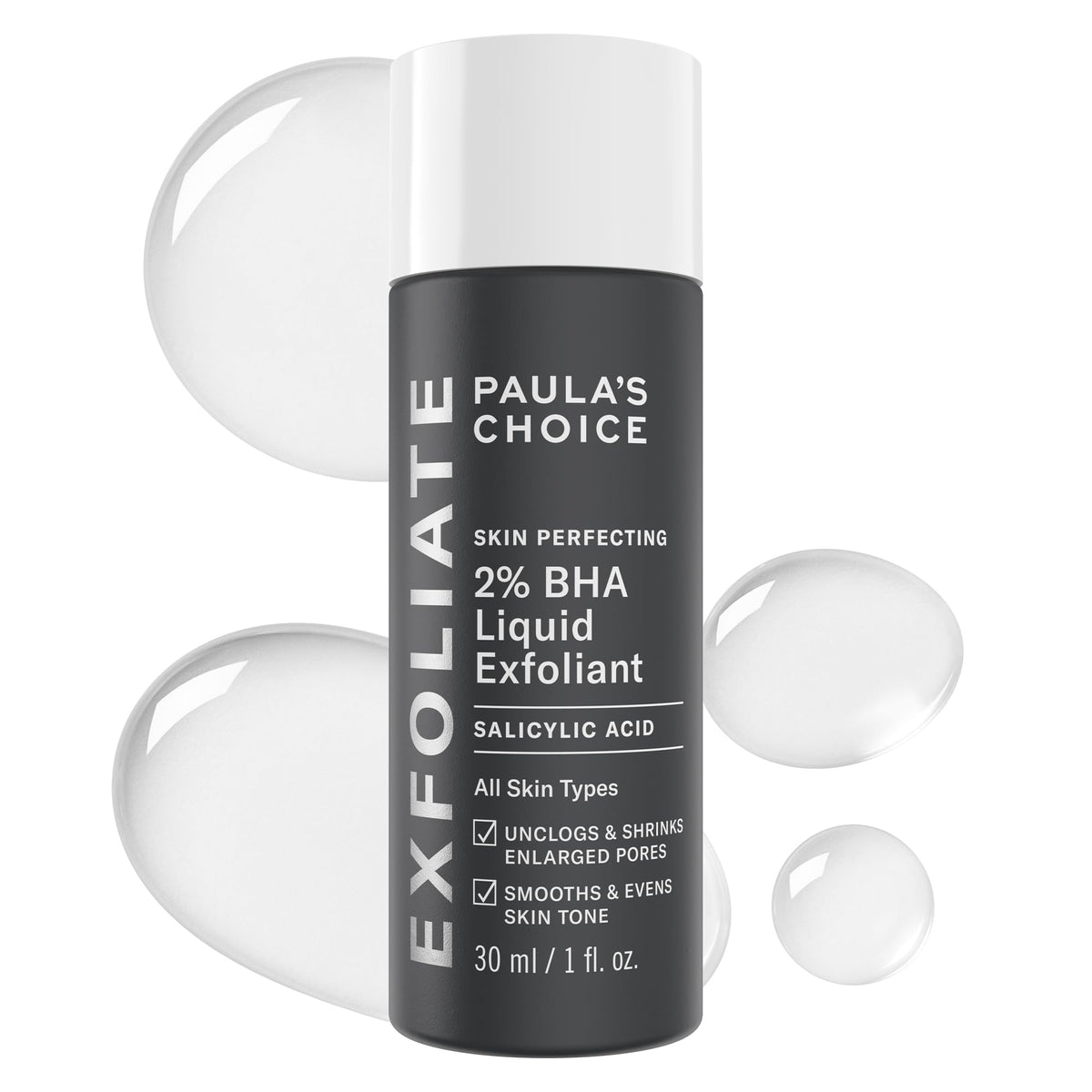 Paula's Choice Skin Perfecting 2% BHA, flacon pour utilisation quotidienne et soin ciblé des pores