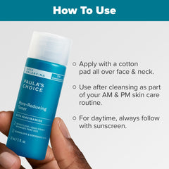 Paula's Choice Toner – application faciale: texture légère et absorption rapide.