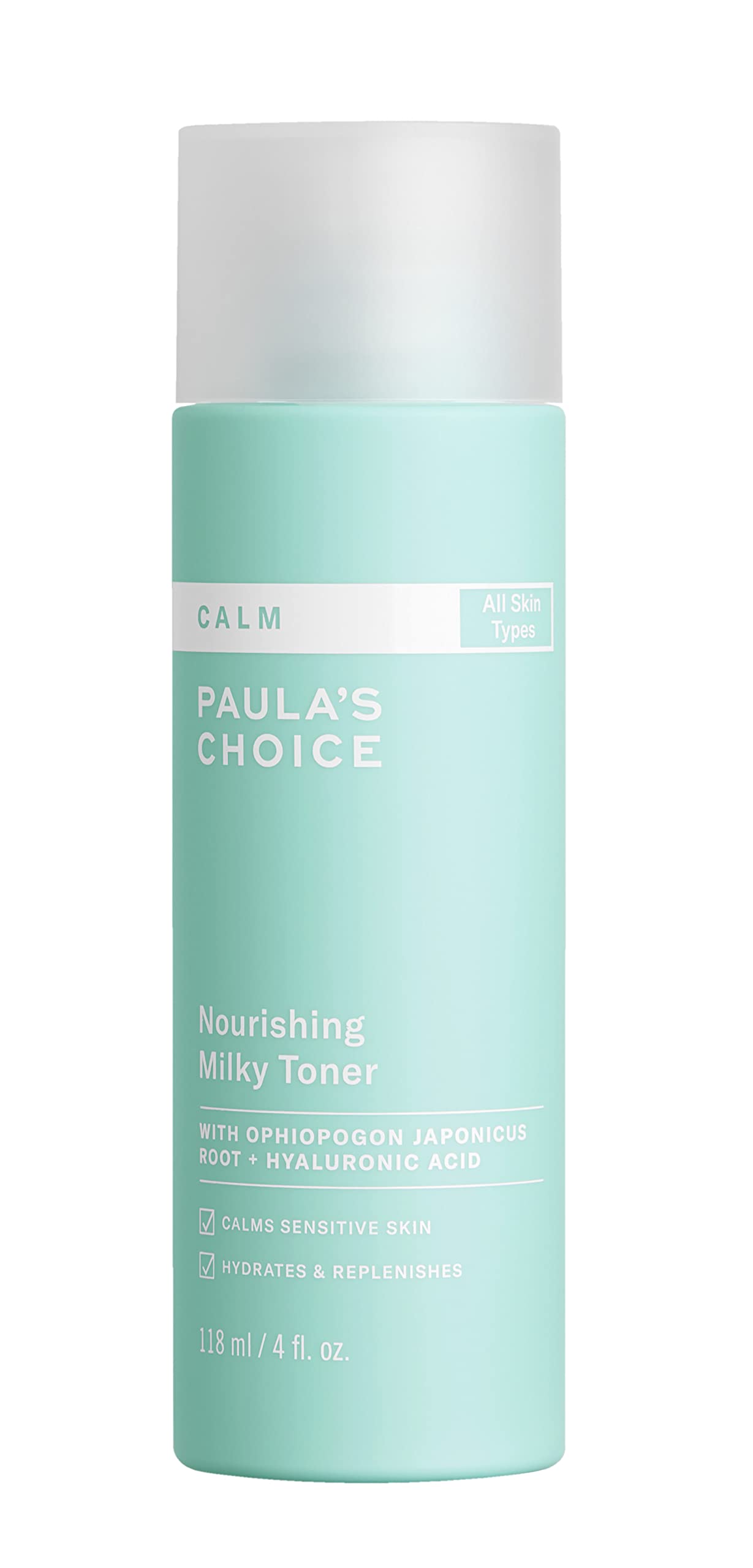 Tonique lait-nourrissant Paula's Choice dans une bouteille, hydratation légère pour peau sensible.