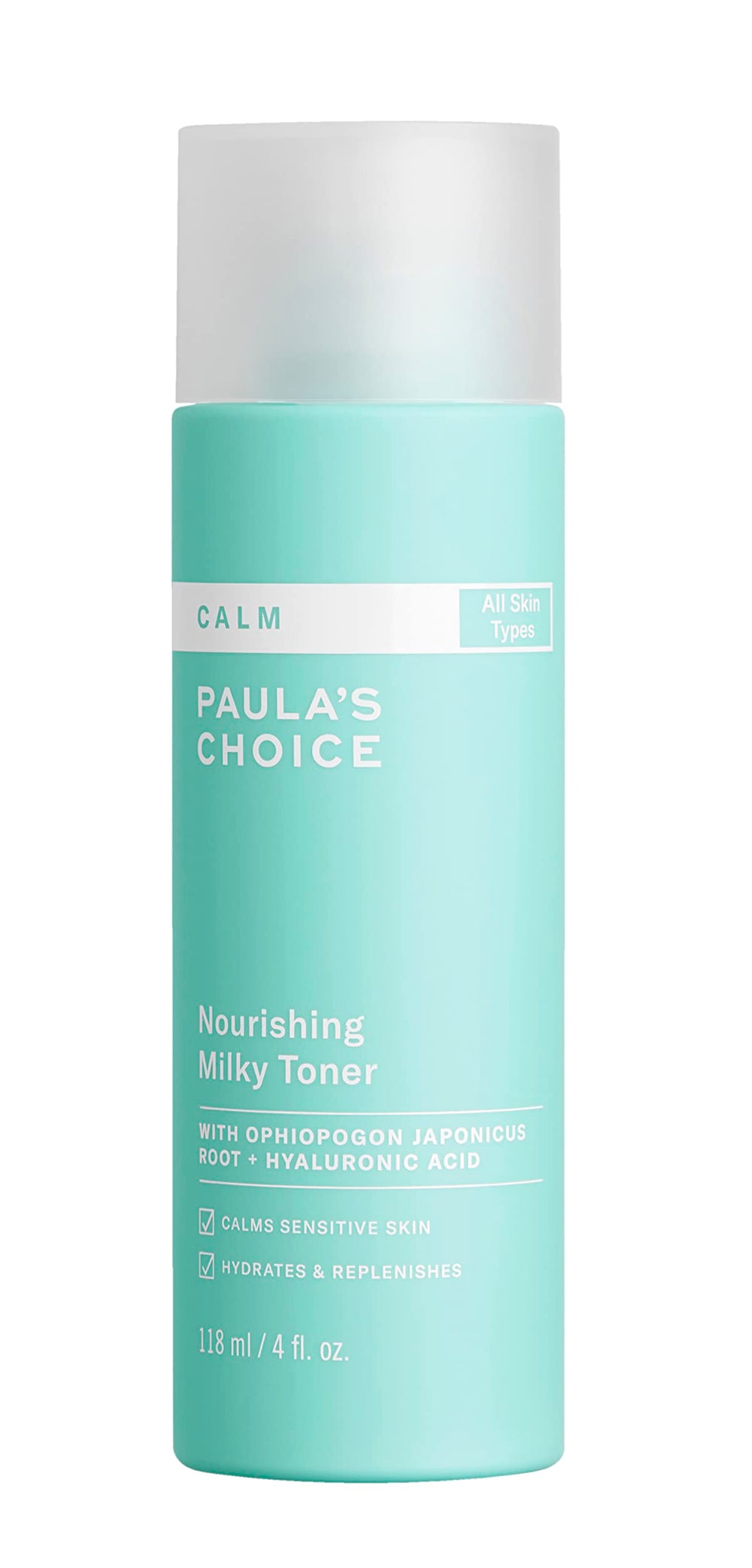Tonique lait-nourrissant Paula's Choice dans une bouteille, hydratation légère pour peau sensible.