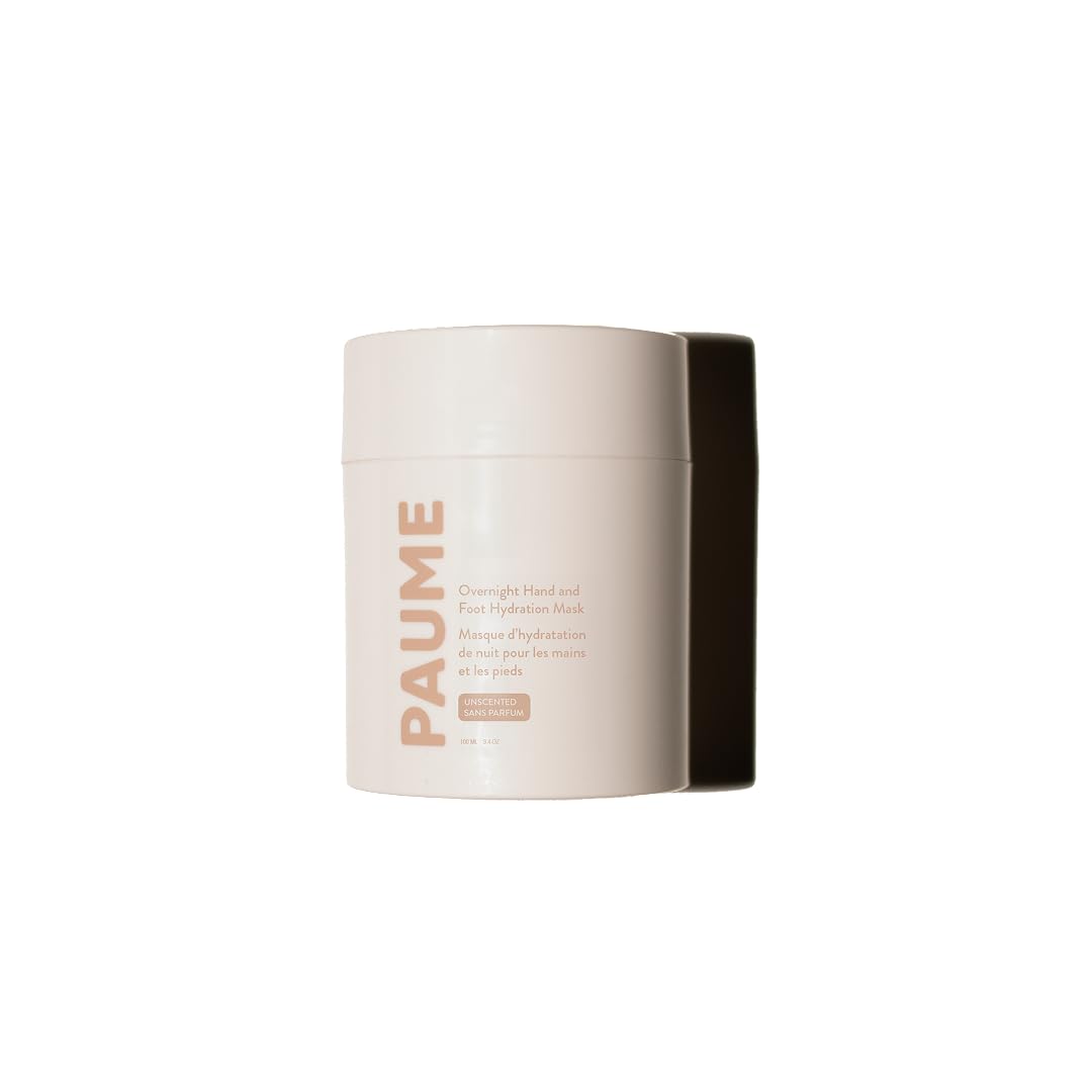 PAUME masque hydratant nocturne pour mains et pieds, pot visible, hydratation en profondeur.
