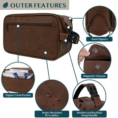 PAVILIA Dopp Kit avec fermeture double zip pour un accès rapide.