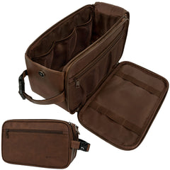 PAVILIA Dopp Kit pour homme, ouverture large facilitant l'accès aux articles essentiels.